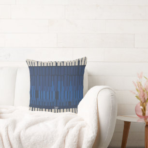 Coussin Moderne Géométrique Abstraite Bleue