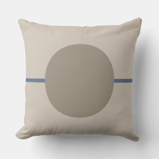 Coussin moderne géométrique bleu et ivoire (Recto)