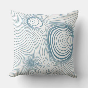 Coussin Moderne haut bleu psychédélique Topographique Art