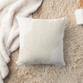 Coussin Moderne Illusion Optique 3D en Nid d'Abeille Géomé