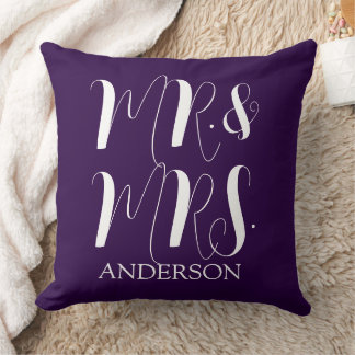 Coussin Moderne Mariage Script Mari et Femme