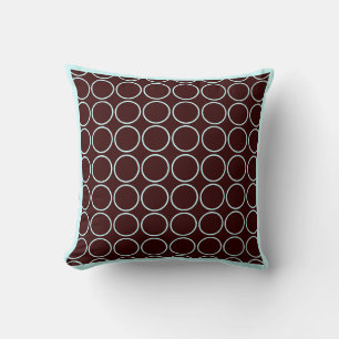 coussin moderne marron et turquoise