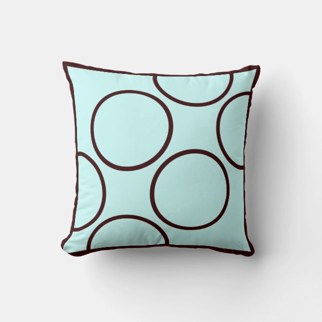 coussin moderne marron et turquoise (Recto)