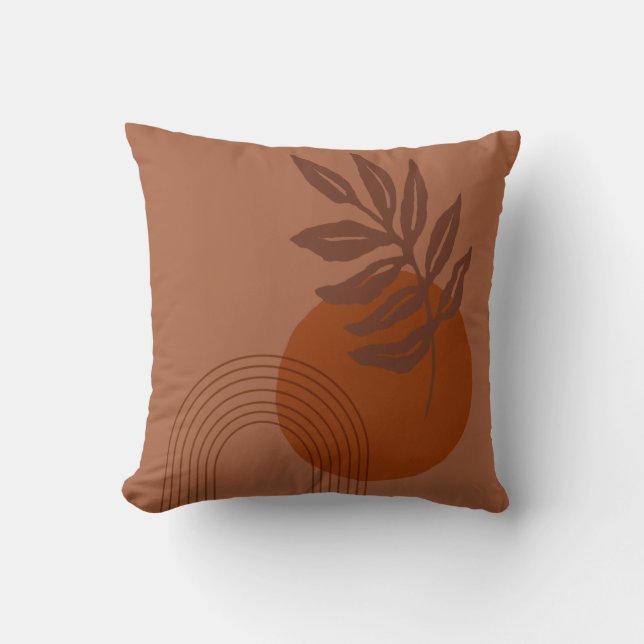 Coussin Moderne Matisse Inspiré Abstrait Formes Terracotta (Recto)