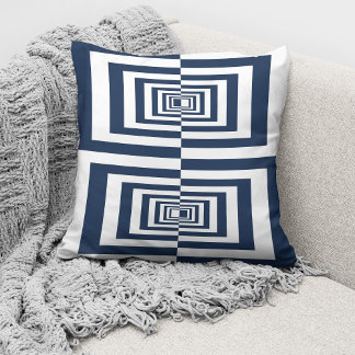 Coussin Moderne Minimaliste Géométrique Bleue