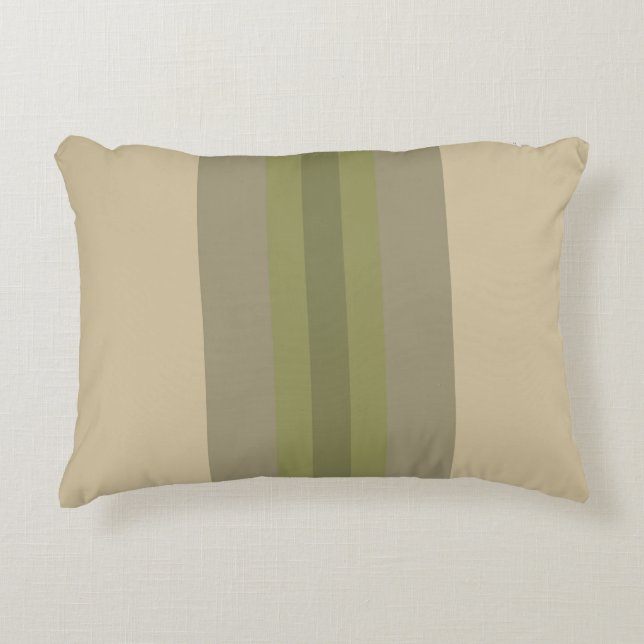Coussin moderne Moss Vert Beige rayé Accent (Devant)