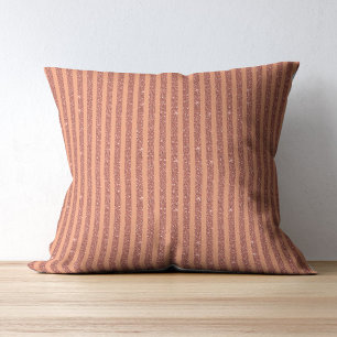Coussin Moderne rayures verticales orange mangue pailletée
