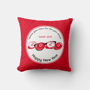 Coussin Moderne RED Bonne année 2020 Vision Customisée
