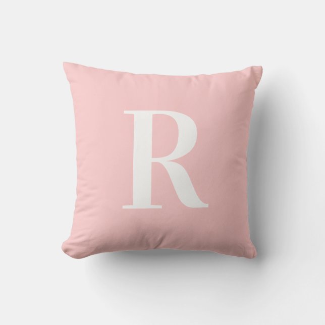Coussin Moderne simple Monogramme rose (Recto)