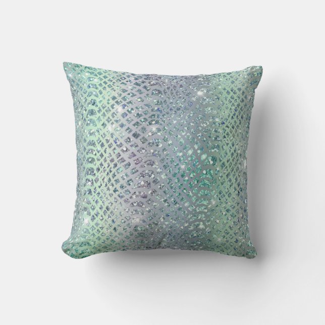 Coussin Moderne stylé Girly mignonne Mermaid Parties scint (Recto)