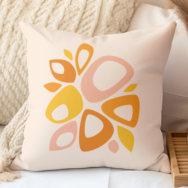 Coussin Moderne Stylisant Pêche Marigold Jaune Abstrait (Créateur téléchargé)