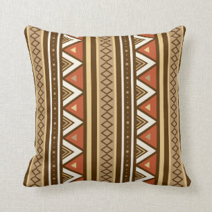 Coussin Moderne Sud-Ouest Géométrique, Brown, Tan & Rust