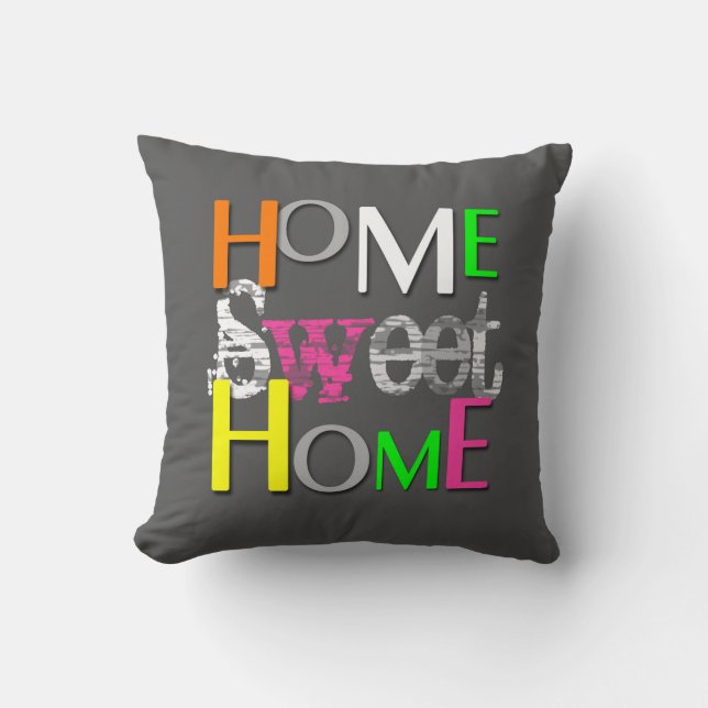 Coussin Moderne tendance Colorful Home Sweet Home (Recto)