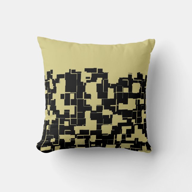 Coussin Moderne tendance Noir/Jaune Vert (Changeable) (Recto)