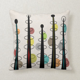 Coussin moderne X2 inspiré atomique de la moitié