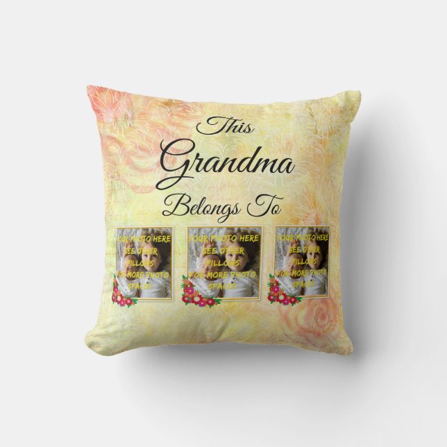 Coussin Modifier le nom Texte Cette grand-mère appartient  (Recto)