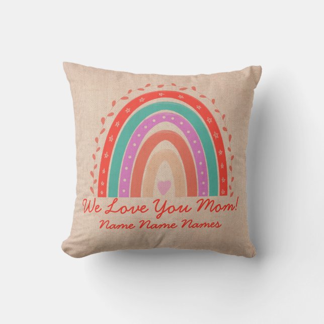 Coussin Modifier le texte Ajouter des noms Amour Maman Boh (Recto)