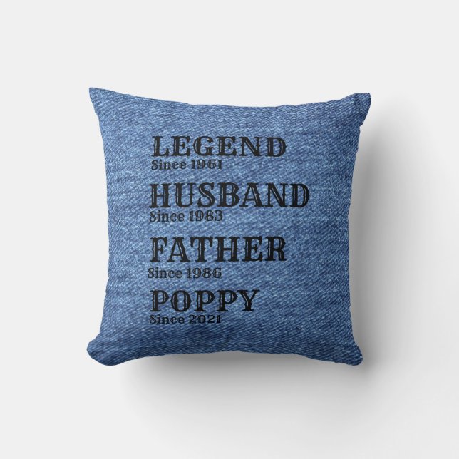 Coussin Modifier N'Importe Quel Nom Date Légende Mari Père (Recto)