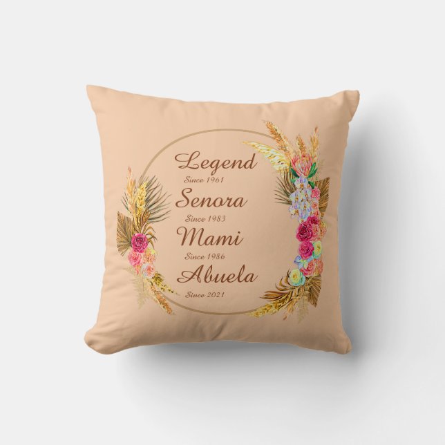 Coussin Modifier N'IMPORTE QUEL Nom Date Légende Senora Ma (Recto)