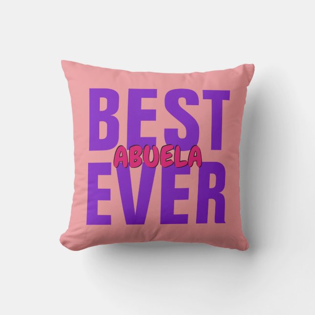 Coussin Modifier TOUT LE Texte MEILLEUR Abuela Nom Word JA (Recto)