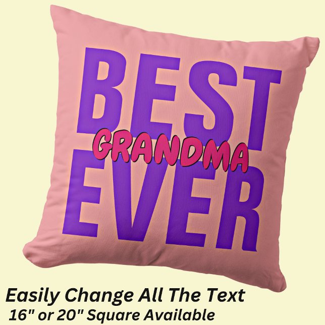 Coussin Modifier TOUT Le Texte Meilleur Nom De Mot Grand-M (Créateur téléchargé)