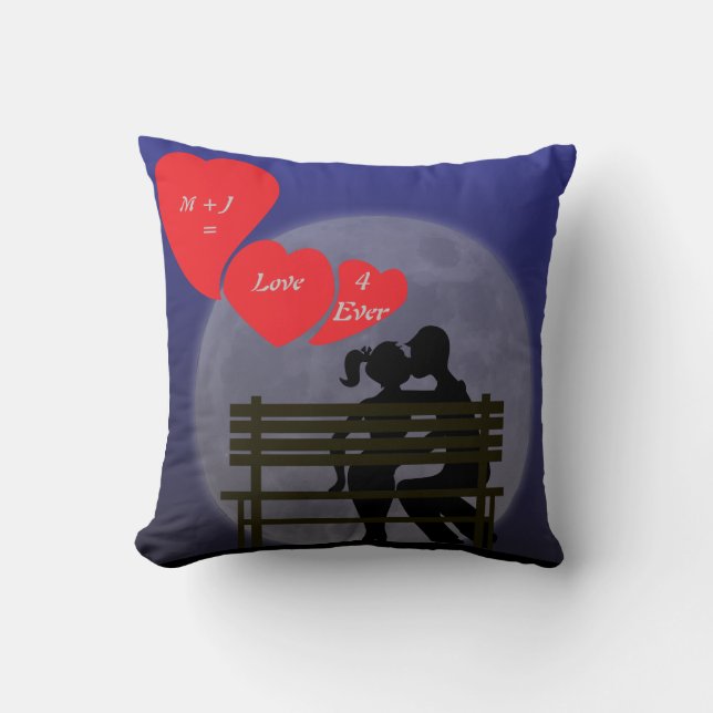 Coussin "Moi + Vous 4 Jamais" Dans l'oreiller Lune (Recto)