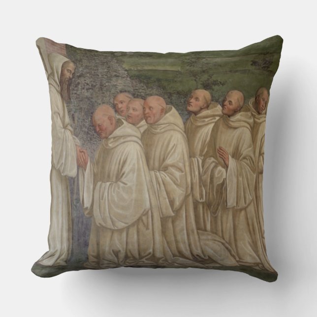 Coussin Moines bénédictins, de la vie de St Benoît ( (Recto)
