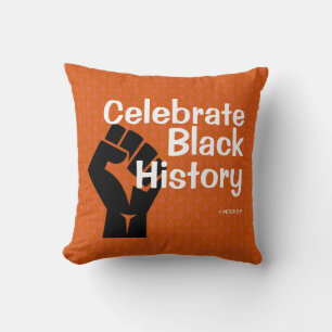 Coussin MOIS D'HISTOIRE NOIRE Motivation Orange brûlé