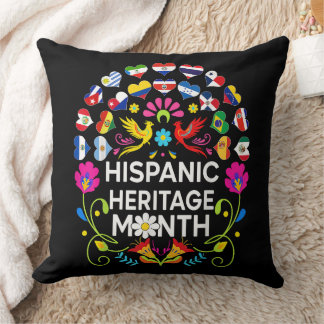 Coussin Mois du patrimoine hispanique Pays nationaux latin