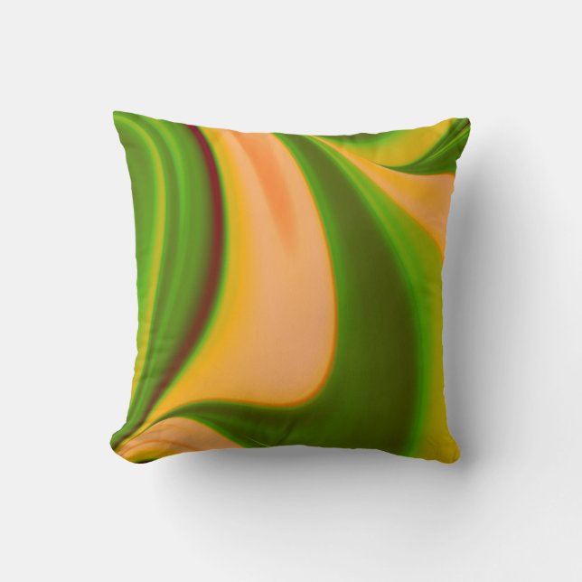 Coussin Mojo américain fractal vert et jaune (Recto)