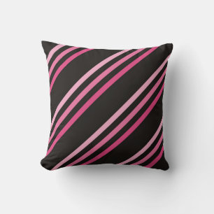 Coussin MOJO en diagonale noire et rose