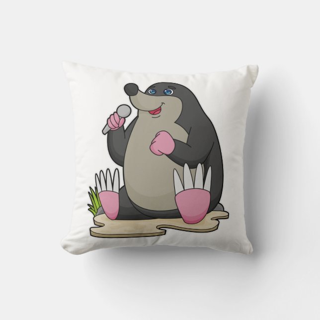 Coussin Mole en chanteur avec microphone (Recto)