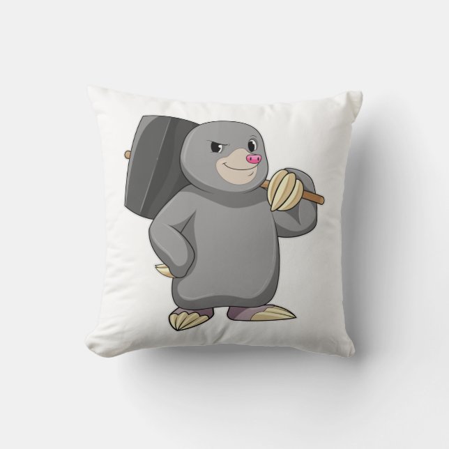 Coussin Mole en Handyman avec Hammer (Recto)