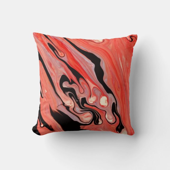 Coussin Molten Crimson & Black Fluid (Recto)