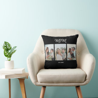 Coussin Mom Established, 3-Photo Throw Pillow