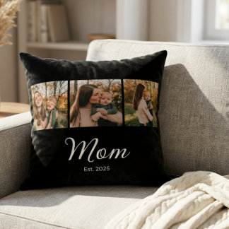 Coussin Mom Established Elegant Script Black 3 Photo