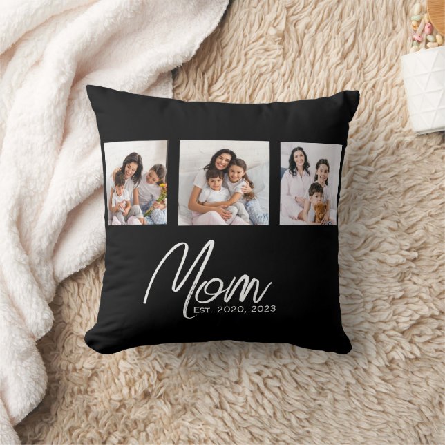 Coussin Mom Established Modern Script Black 3 Photo (Couverture)