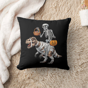 Coussin Momie de squelette à cheval Dinosaure T rex Hallow