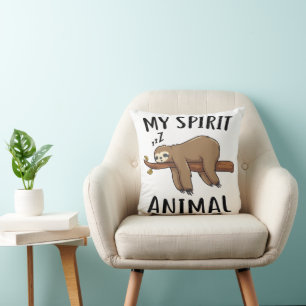 Coussin Mon Animal Spirituel Cadeau Drôle de Paresseux