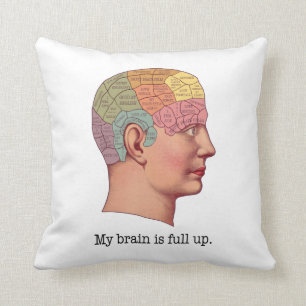 Coussin Mon cerveau est plein haut