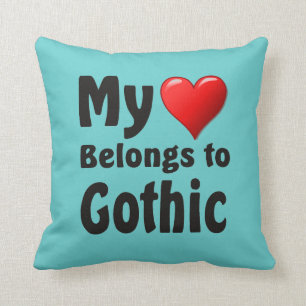 Coussin Mon coeur appartient à gothique