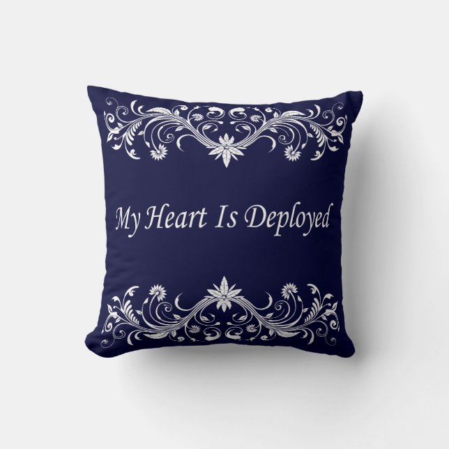 Coussin Mon coeur est déployé (Recto)