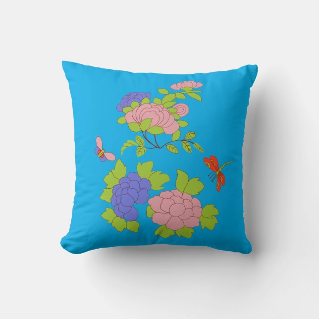 Coussin Mon petit carreau de carré de pivoine (Recto)