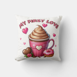 Coussin Mon Premier Cupcake Et Café D'Amour