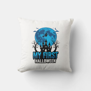 Coussin Mon premier Halloween Château hanté vintage bébé S