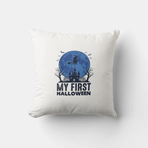 Coussin Mon premier Halloween Gravure vintage pour enfants