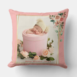 Coussin Mon prénom Noël Année Baby Photo poster