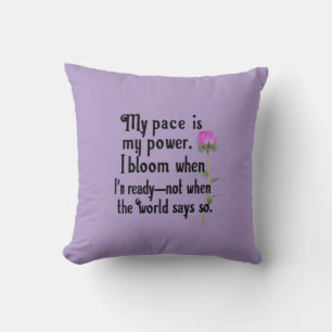 Coussin Mon rythme est ma puissance - Citation inspirante