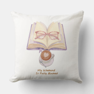 Coussin Mon week-end est complet Amoureux des livres con