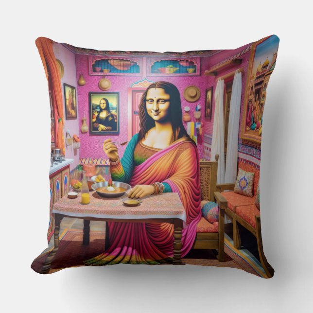 Coussin Mona eating Indian Foods (Recto)